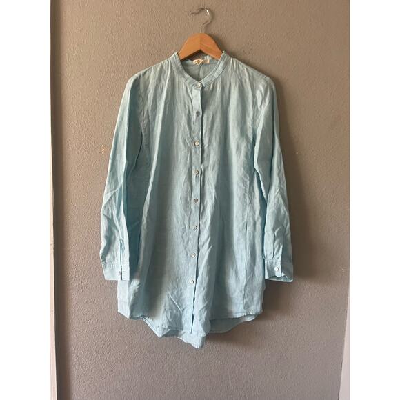 Eileen Fisher Mandarin Collar linen Tunic - Picture 4 of 9